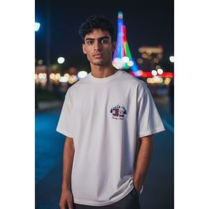 Tommy Jeans Road To Heaven Graphic T-Shirt White Size Large Outdoor Camper Tee